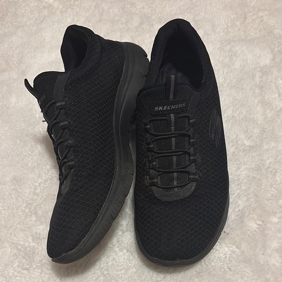 Skechers Shoes - Skechers All-Black Mesh Sneakers Women’s size 7.5